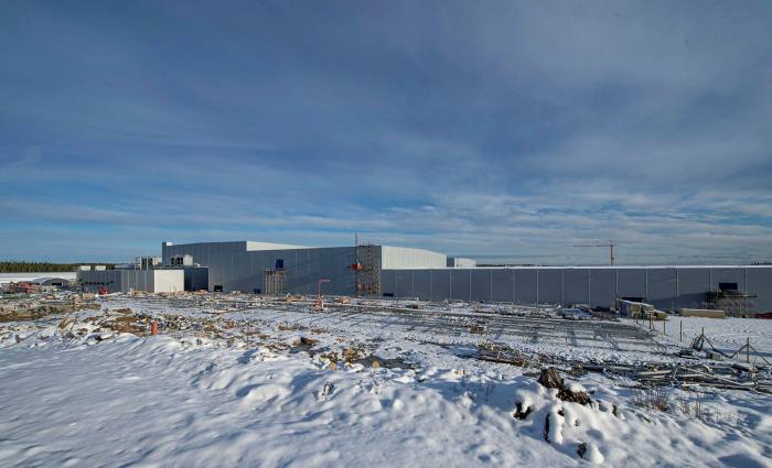 The Northvolt battery “gigafactory” in construction in Skellefteå, Sweden, the first of its kind to be undertaken by a European company on the continent