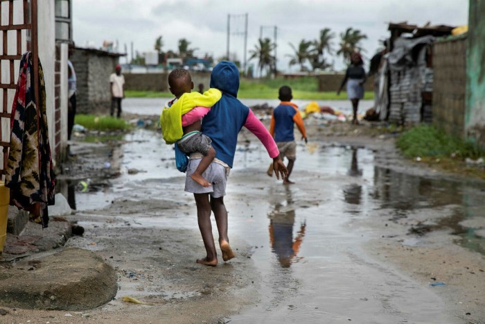 Water levels rise in Beira, Mozambique, ahead of the arrival of Cyclone Eloise in January