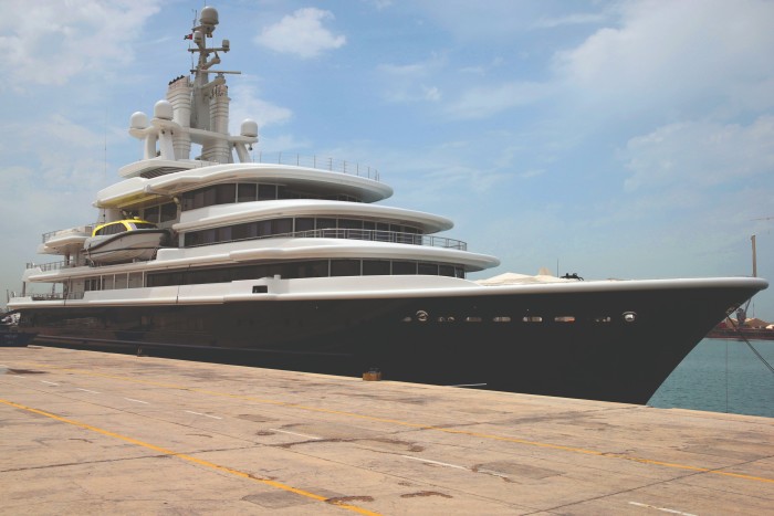 Farkhad Akhmedov’s yacht Luna, moored in Dubai