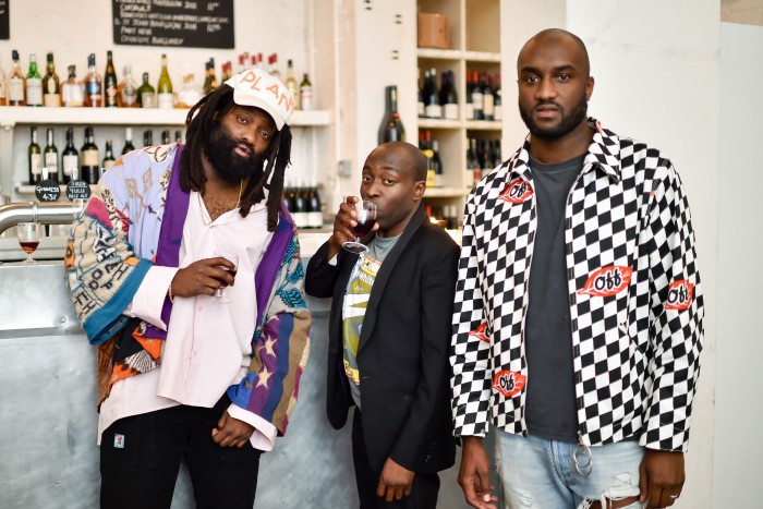 Tremaine Emory, Acyde Odunlami and Virgil Abloh at London Fashion Week, 2017