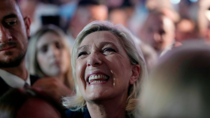Marine Le Pen meets supporters in northern France on Sunday 
