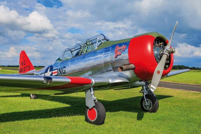 Michael Wright’s restored Harvard. Wright says ‘It is not difficult to fly one, but it’ll show your inaccuracies’