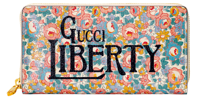 The art-nouveau Gucci Liberty logo on a wallet, £575