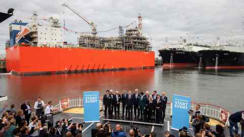 A ceremony marking the opening of the Eemshaven LNG and Golar Igloo floating storage regasification units at the EemsEnergyTerminal at Eemshaven, Netherlands