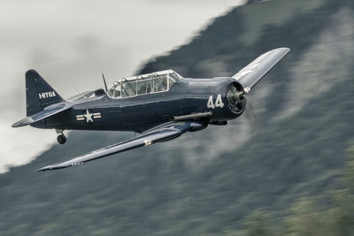 A 1951 Harvard, which is for sale at Boschung Global in Switzerland