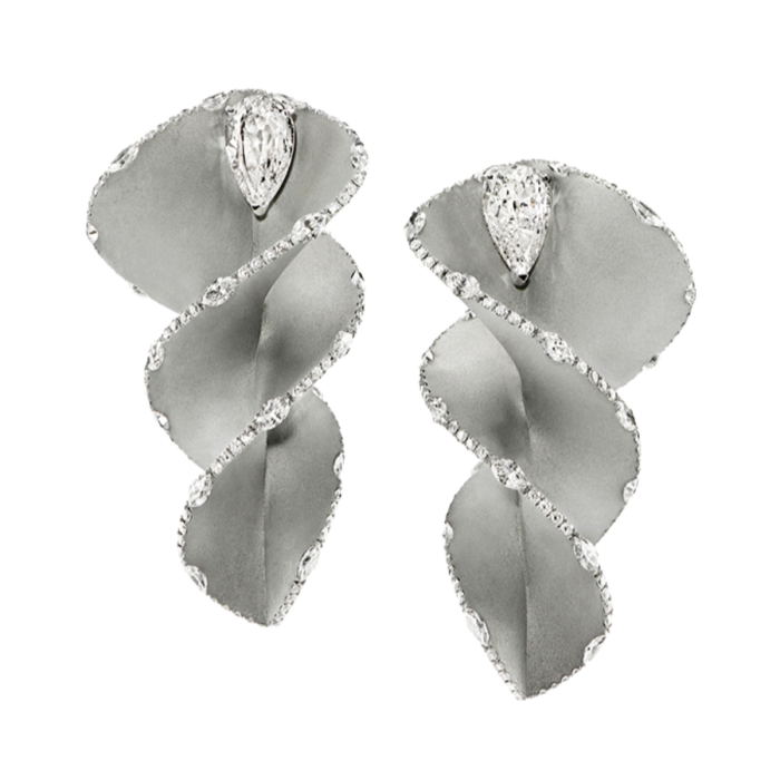 Fabio Salini aluminium and diamond Spirale earrings, POa