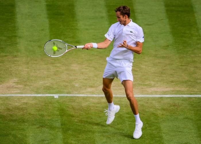 Daniil Medvedev in his third-round match against Croatia’s Marin Čilić in the 2021 men’s singles at Wimbledon