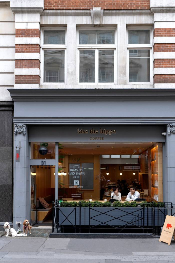 Kiss the Hippo’s Fitzrovia location seen from the street