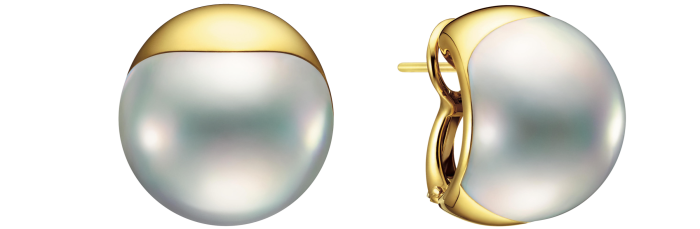 Tasaki gold and Mabe pearl Liquid Sculpture earrings, £7,230