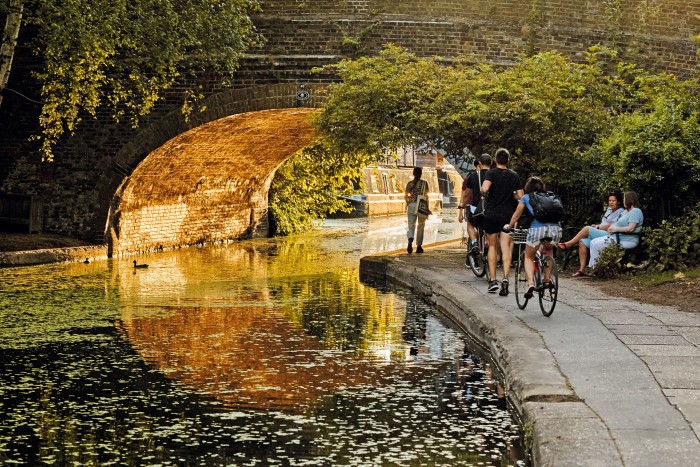 Towpath’s canalside setting in summer