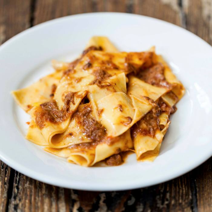 A perfect pappardelle with slow-cooked beef shin ragù . . . 