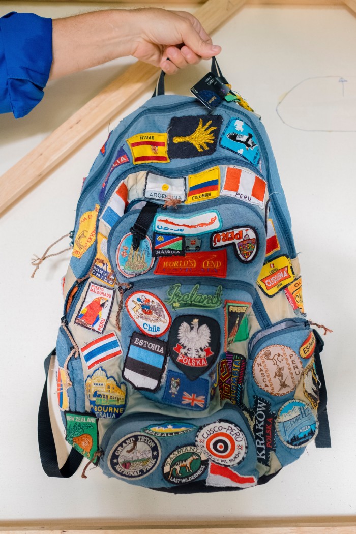 Bensley’s embroidered-patch backpack