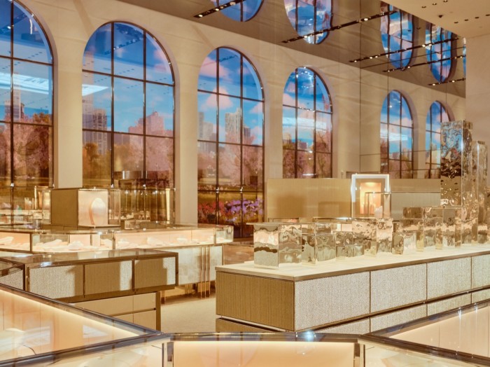The renovated store’s World of Tiffany floor