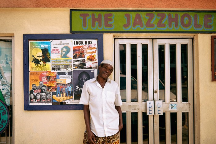Pianist Duro Ikujenyo outside Lagos music venue The Jazzhole