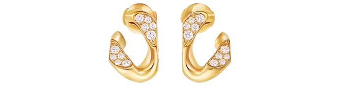 Louis Vuitton gold and diamond Cuban Chain earrings, POA