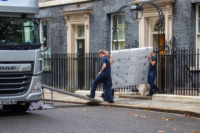 Moving vans outside 10 Downing Street