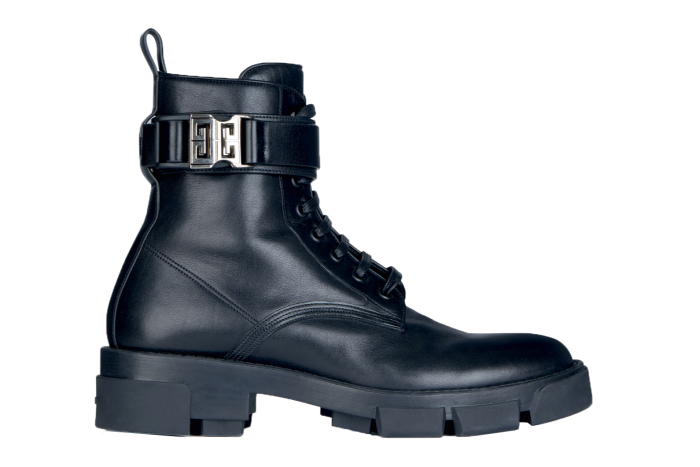 Givenchy black leather Terra boots with 4G buckle, £895