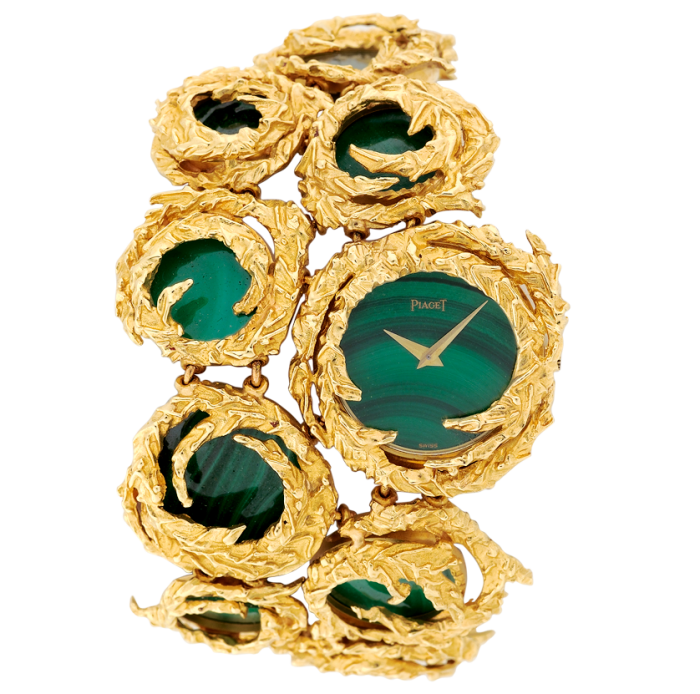 Piaget gold and malachite bracelet watch, sold by Somlo for £30,000