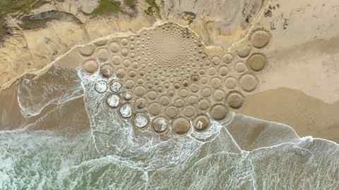 Jim Denevan’s beach art on San Gregorio State Beach in California