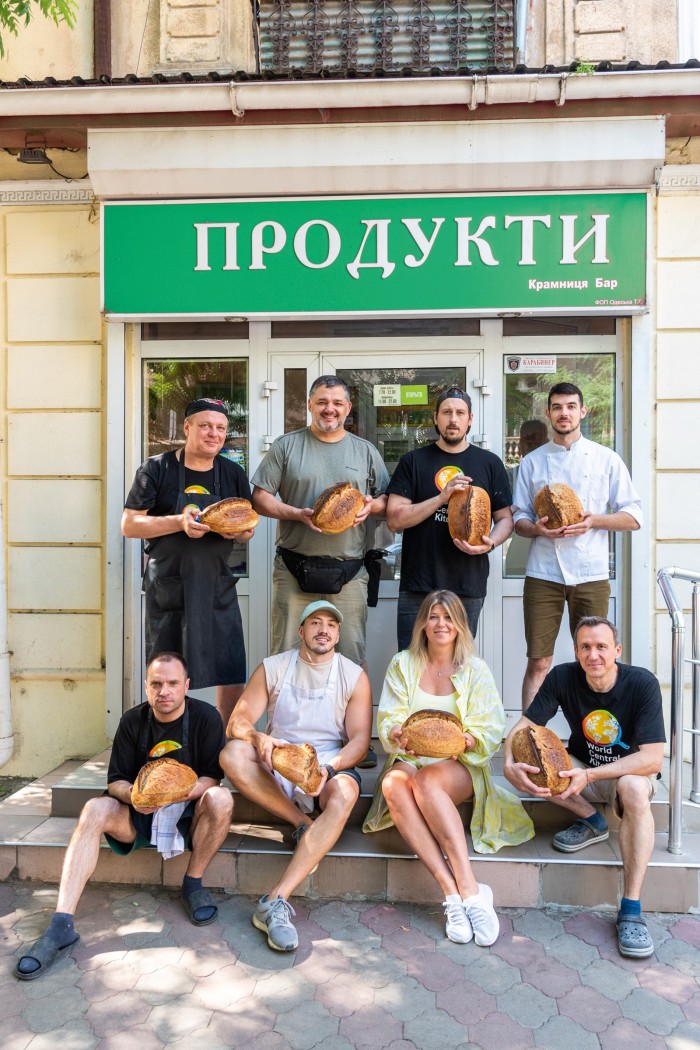 Some of the Bake for Ukraine team with the bakers at DOU in Odesa