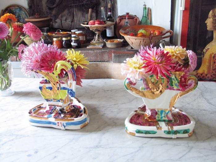 Floral arrangements by Betty Woodman in her Sèvres porcelain vases, Antella, 2006 