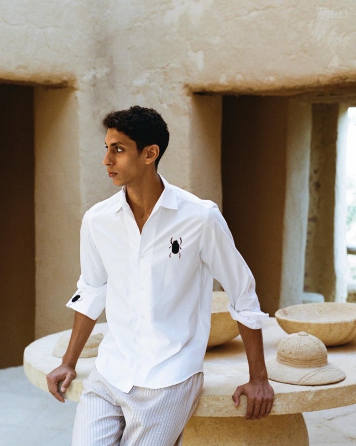 Model Tarek El Seidik wearing an Udjat shirt, €220