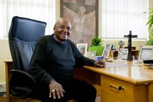 Tutu at the Desmond and Leah Tutu Legacy Foundation offices in Cape Town 