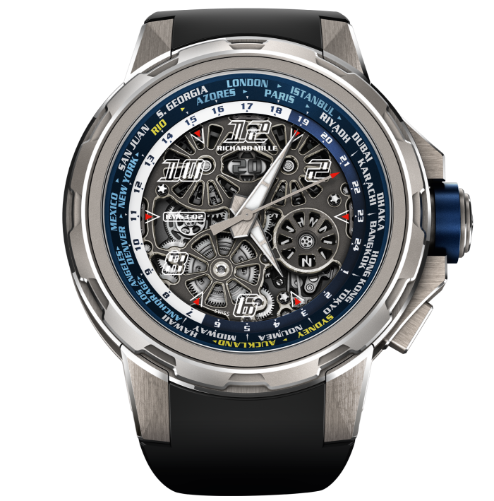 Richard Mille RM 63-02 Automatic Winding Worldtimer watch, about £129,000, richardmille.com