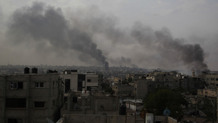 Smoke rises in Rafah 