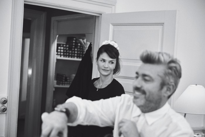 Helena Christensen with Mahony in the salon, 2018