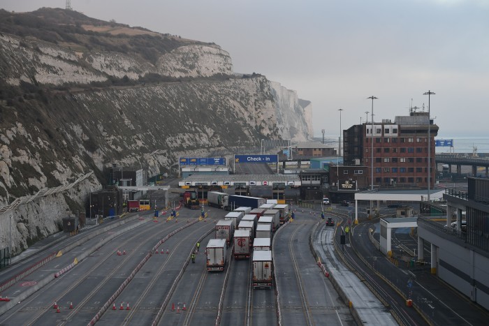 Lorries arriving at the port of Dover on December 31, 2020 – Britain’s last day in the European single market