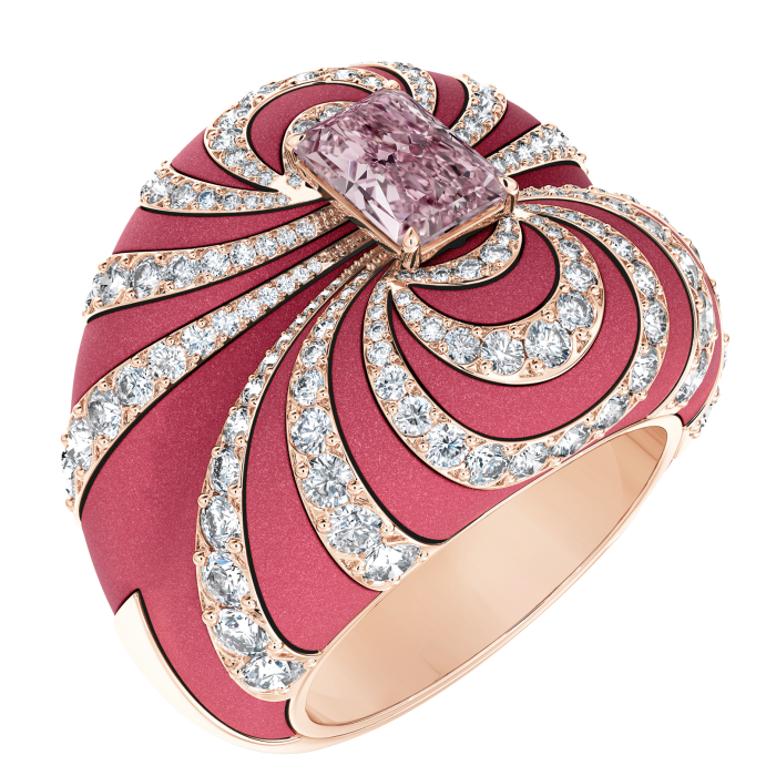 De Beers rose-gold, rose aluminium and diamond Optical Wonder Pink ring, POA