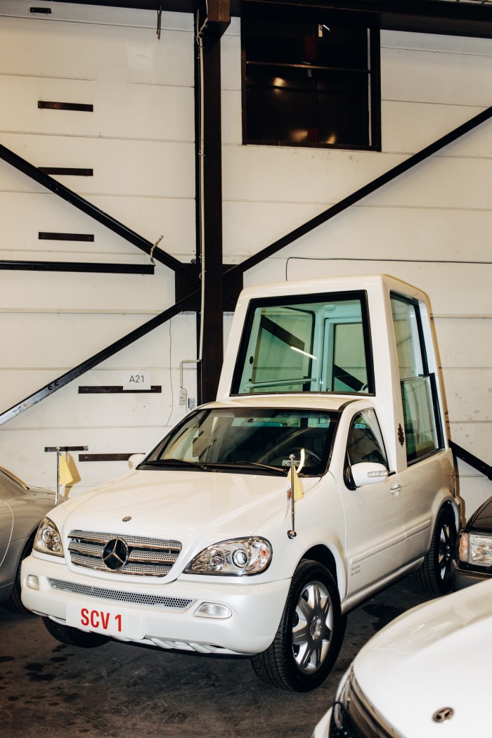 The 2002 Mercedes-Benz ML 430 “Popemobile” modified for Pope John Paul II