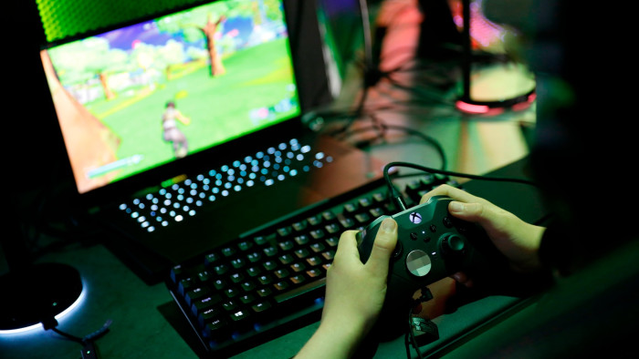 A person playing the ‘Fortnite’ game