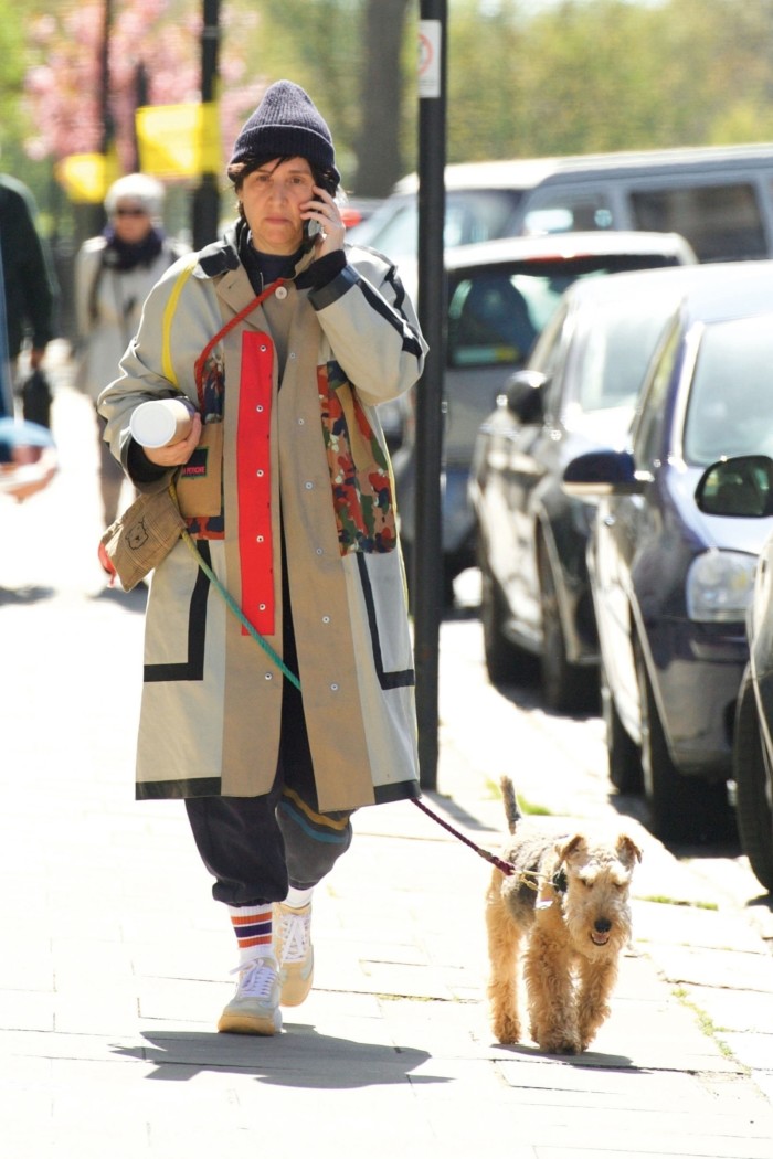 Spiteri with Welsh terrier Sox in London