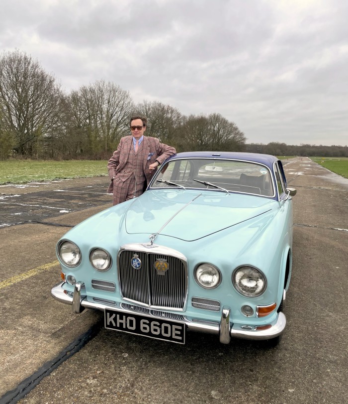 Nick Foulkes with Lord Mountbatten’s Jaguar 420