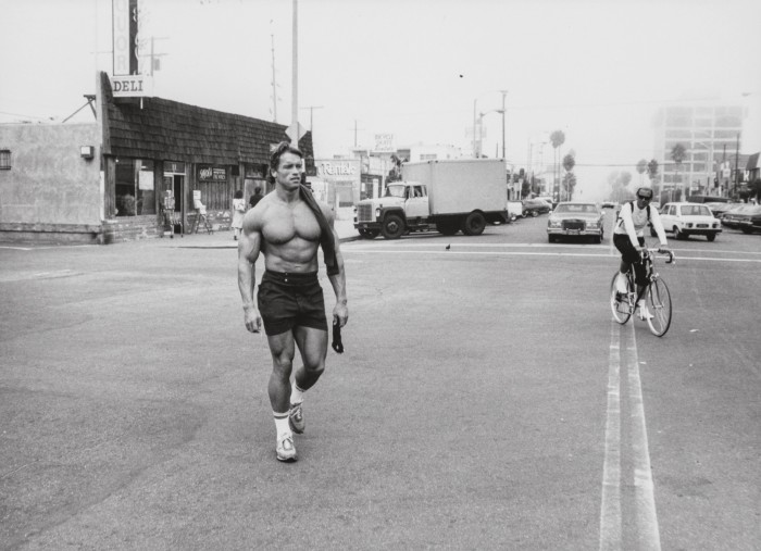 Schwarzenegger in Venice, Los Angeles, in 1980, photographed by Albert Busek
