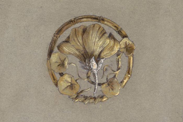 Nasturtium brooch drawing, c1890-1900, by Joseph Chaumet