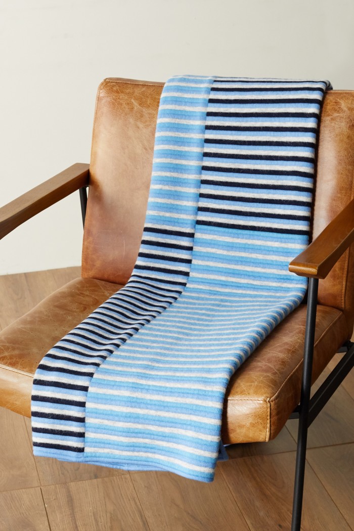 Jonathan Saunders blue stripe-check merino-blend Bargo blanket, £550