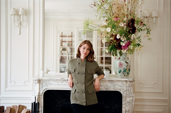 Coppola wears Barrie + Sofia Coppola cashmere and cotton military jacket, £2,206, and cashmere/wool leggings, £984