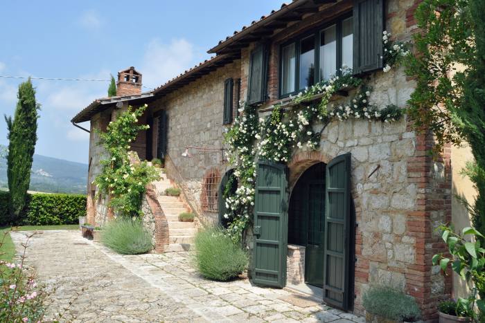 The exterior of Podere Sant’Adele, a farmhouse outside Cetona