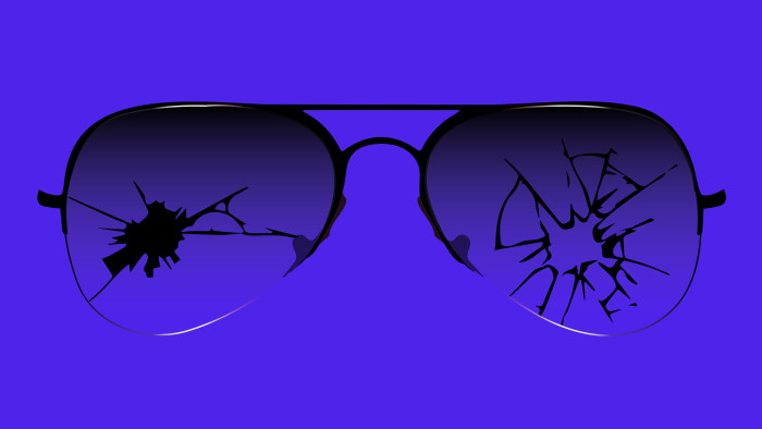 Illustration of a pair of broken sunglasses
