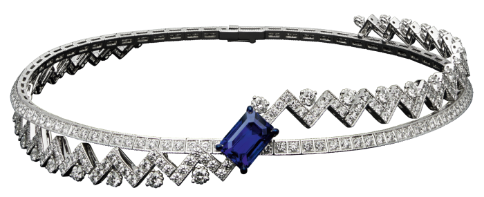 Dior Joaillerie white-gold, diamond, sapphire and blue-lacquer Galons Dior necklace, POA