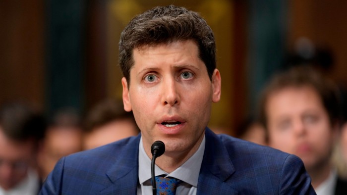 Sam Altman speaking to US lawmakers on Tuesday
