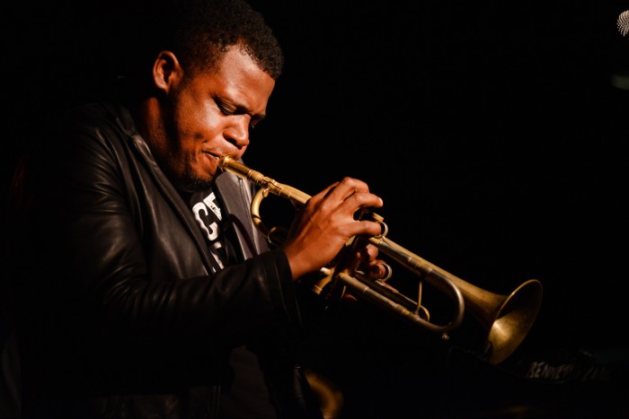 American jazz trumpeter Keyon Harrold at Bennetts Lane jazz club before its closure in 2017