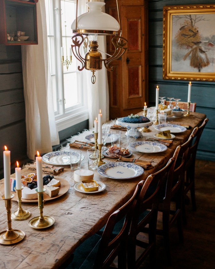 The table is laid for lunch in the main house