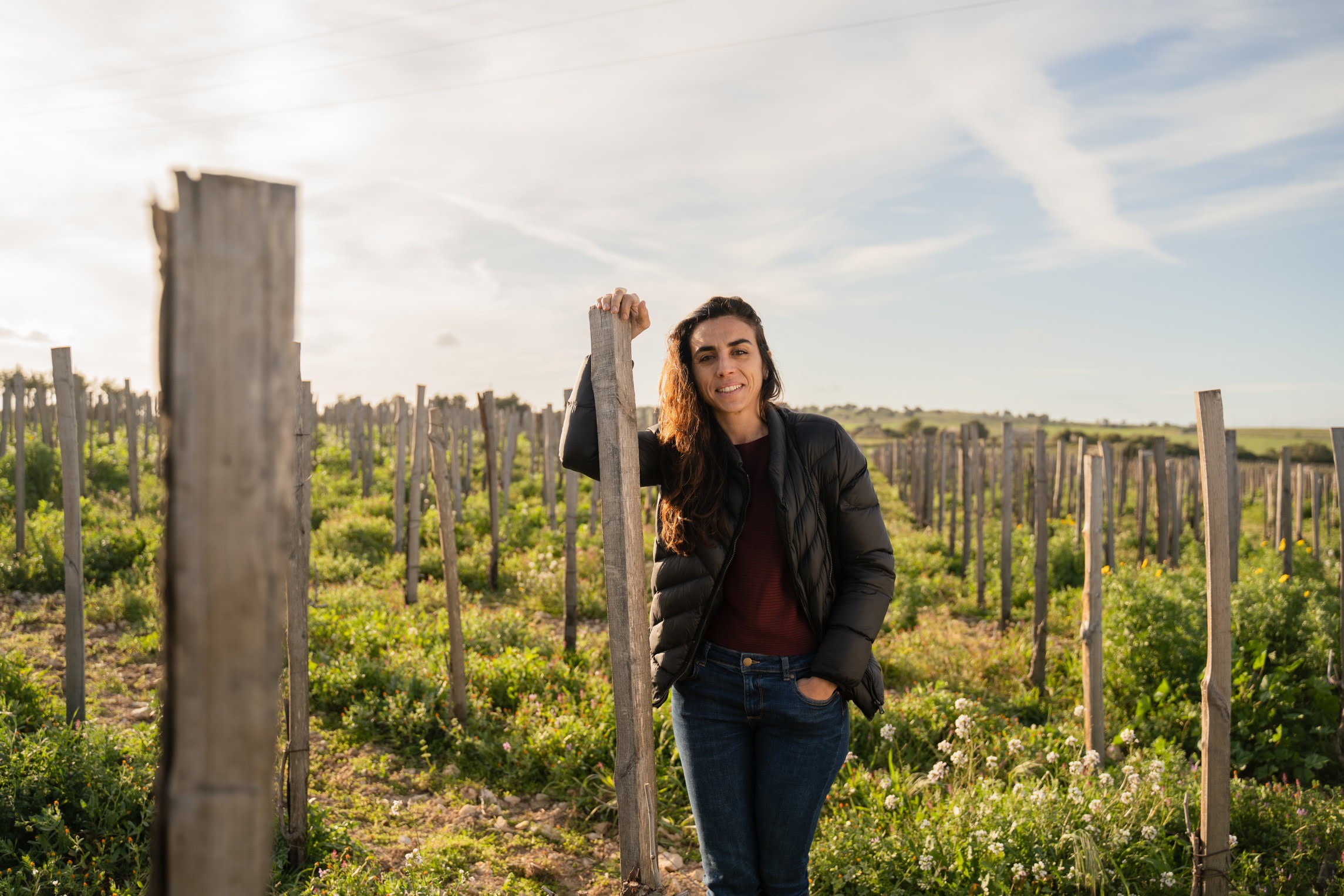 Portrait of Arianna Occhipinti on her eponymous winery estate