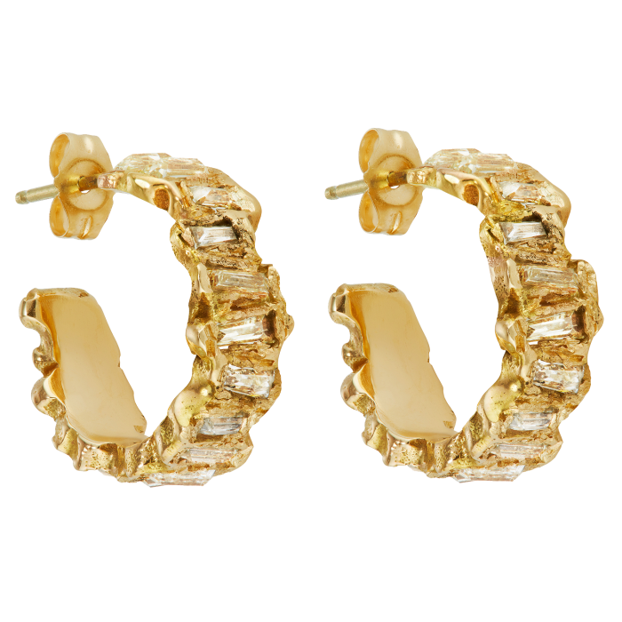 Gold and baguette-diamond X Lemon hoop earrings, £7,495