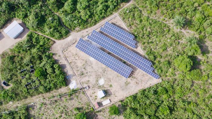 Aerial view of a solar array in Nigeria