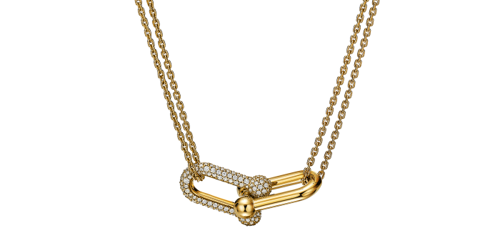 Tiffany & Co 18ct-gold and pavé diamond City HardWear link pendant, £9,750 